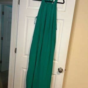 Every Elegant Green Halter Maxi Dress Flowy Pockets